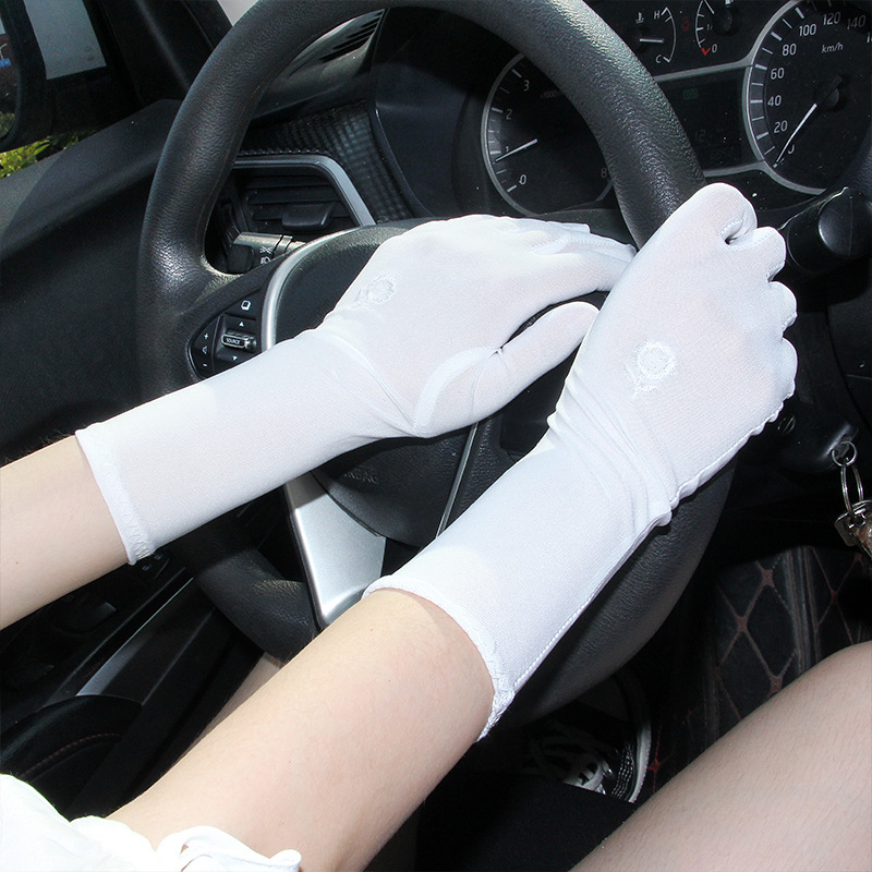 Sun Protection Gloves Women's Summer Long Spandex Thin Breathable Stretch Driving and Biking Wedding Etiquette Bridal Gloves