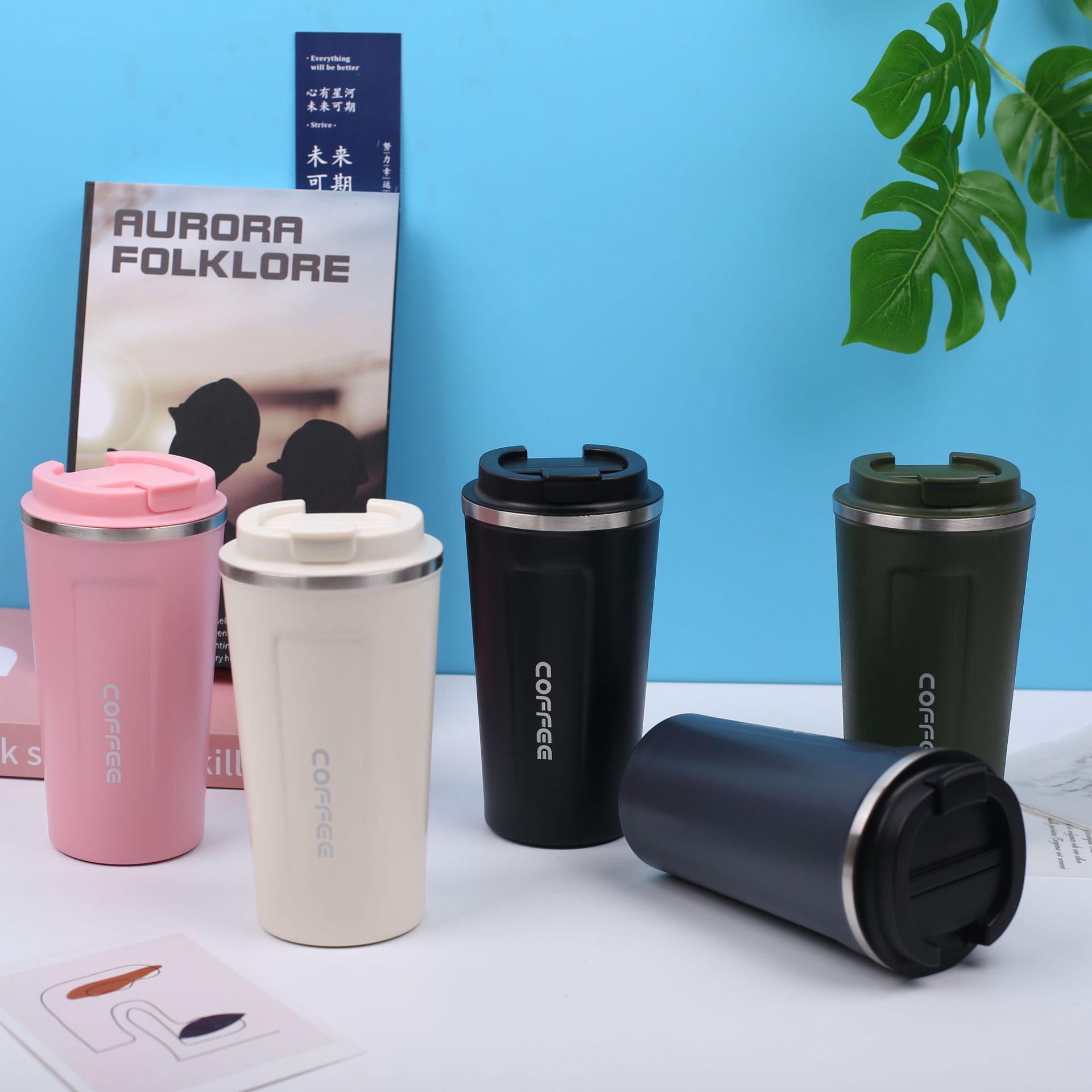 Cross-Border Foreign Trade 304 Thermos Cup Vacuum Coffee Cup Portable and Simple Car Tumbler Activity Gift Cup