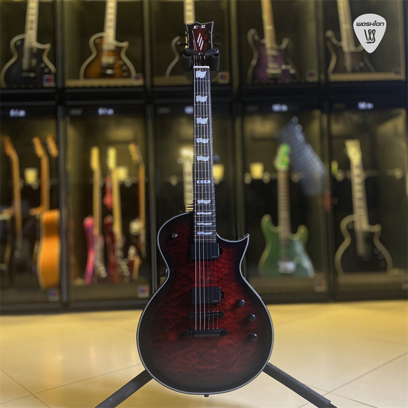 esp e-ii ec qm fl樱桃红渐变 2023新款 fishman拾音器 固定琴桥