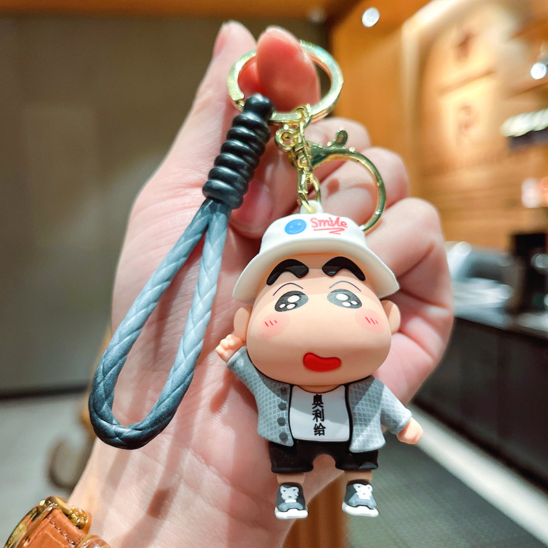 Cute Crayon Small New Skateboard Three-Dimensional Doll Car Keychain Pendant Ornaments Night Market Stall Push Gifts