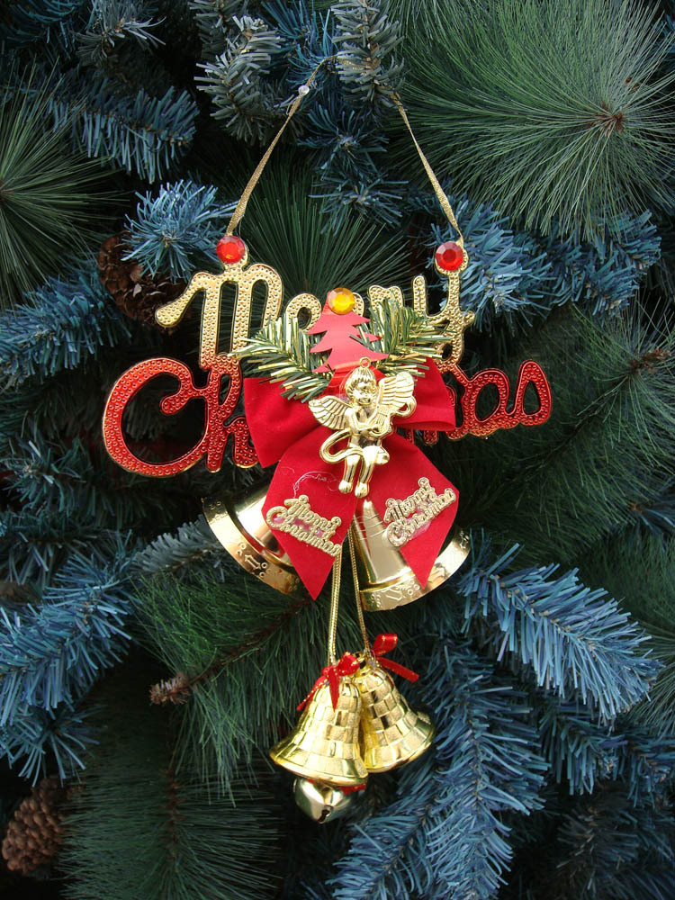 厂家直销 圣诞装饰挂件 大号英文字母天使铃铛挂件 节日装饰礼品