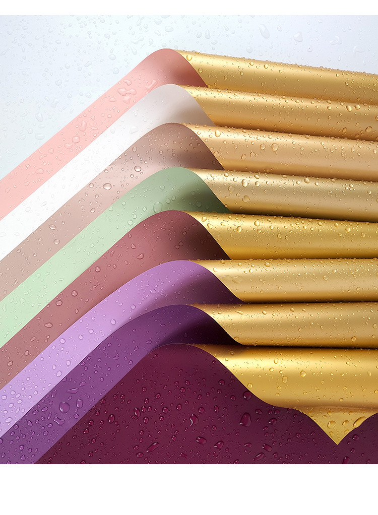 定制金奢纸鎏金纸防水欧雅纸花束鲜花包装纸开业花篮礼品包花纸