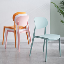 网红北欧设计家用餐椅塑料椅子现代简约经济型靠背凳子网红食堂靠