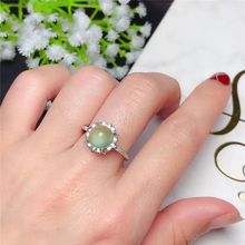 日韩新款葡萄石戒指女铜材质冰种玉戒指水晶饰品潮款指环显气质