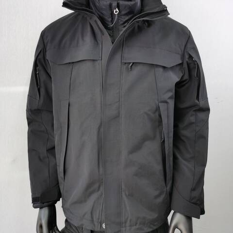 19款黑色中井便衣执勤冲锋衣新雪丽可拆卸内胆勤务棉服御林军便服