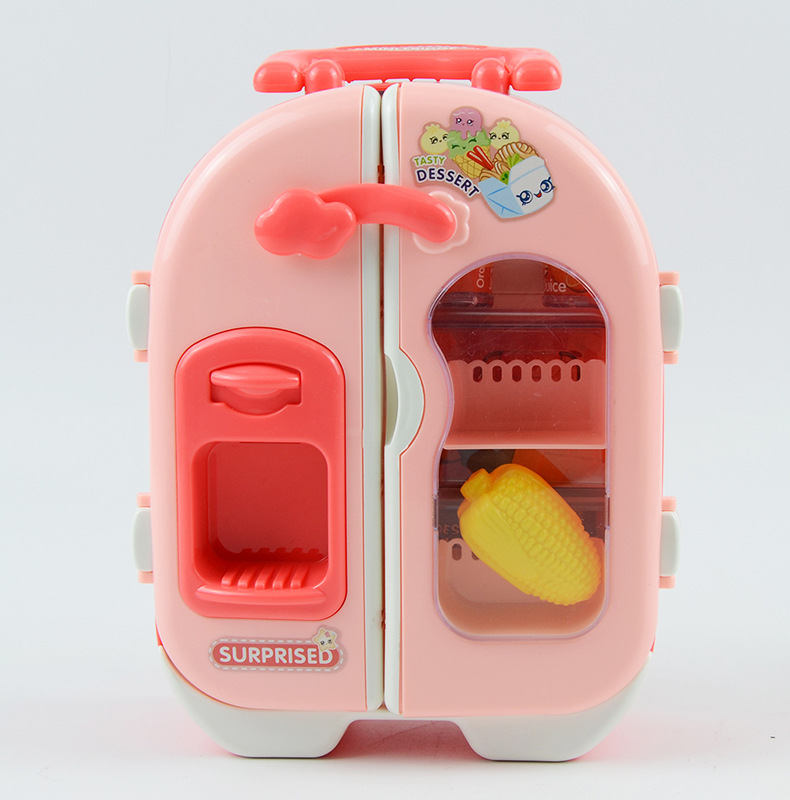 338-4 电动灯光音乐厨房电冰箱儿童过家家仿真电器儿歌中英学习机