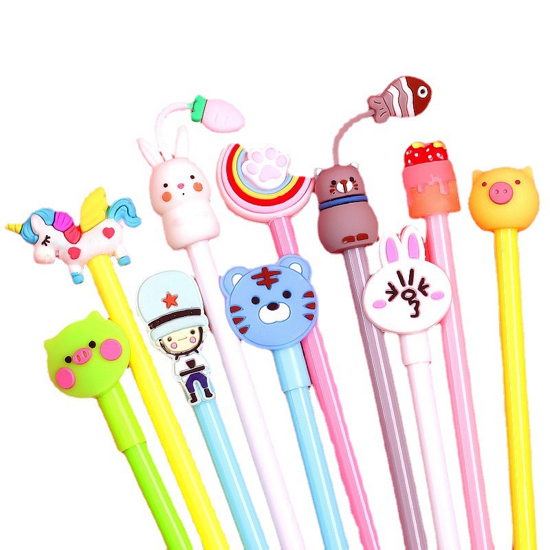 圣诞卡通笔创意造型好看的中性笔网红笔可爱萌少女心文具用品0.