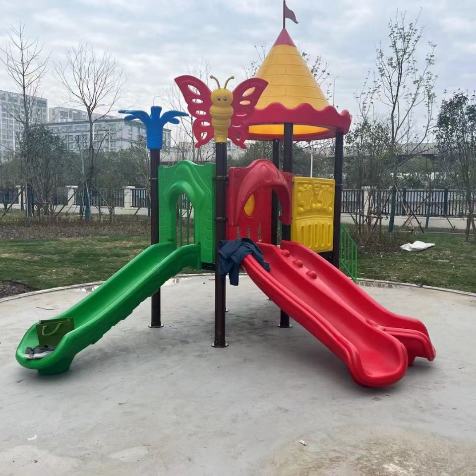 厂家公园小区游乐设施滑滑梯儿童乐园秋千组合攀爬架塑料滑坡