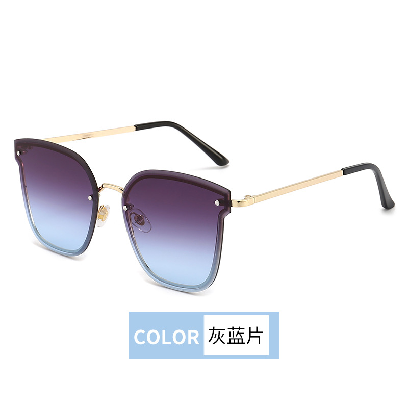 Fashion Unique Gradient Sunglasses Wholesale Men's and Women's round Face Slim and Tall Looking Appearance European and American Kuchao Street Shot Sun Glasses