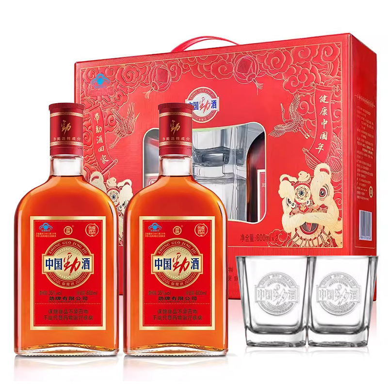 中国劲酒600ml*2瓶礼盒装双支装年货送礼大瓶劲牌保健