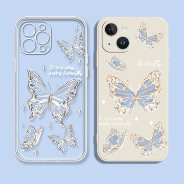 贝母蝴蝶ins风简约手机壳适用于苹果15小米vivo荣耀oppoa93s华为