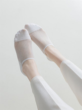 夏季新品袜子日系纯色莫代尔网眼镂空女士隐形袜硅胶防滑浅口船袜