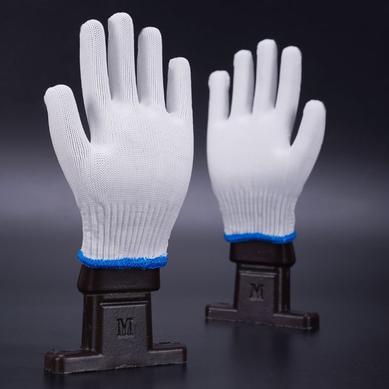 Factory Wholesale Thick 600G High Elastic Non-Slip Wear-Resistant Protective Labor Protection Work White Cotton Yarn Nylon Thread Gloves