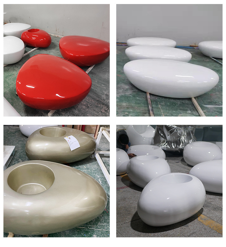 户外公园草坪玻璃钢座椅 水滴造型座椅玻璃钢休闲椅 花盆座椅组合