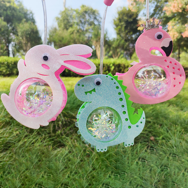 Children's Stall Night Market Hot Sale Flash Luminous Bunny Dinosaur Projection Portable Cartoon Bounce Ball Lantern Toy