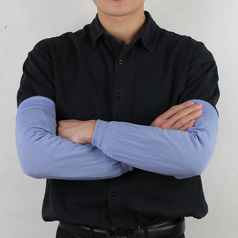 长款针织袖套男弹力办公护袖厨房防污防脏袖头工作透气套袖女手袖