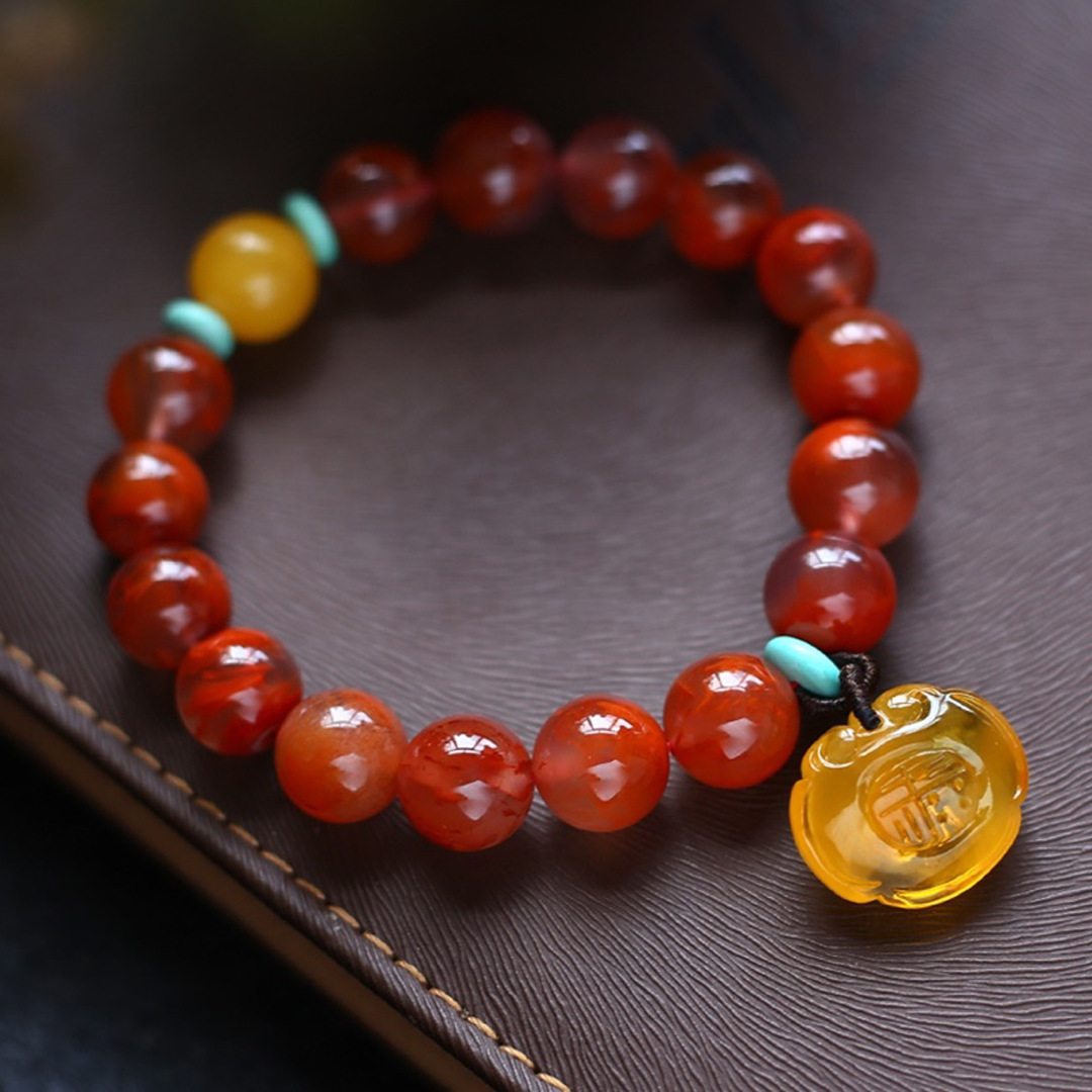天然川料南红果冻体冰飘火焰纹南红手链尺寸9mm-阿里巴巴