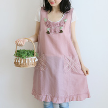 韩式时尚防水防油污厨房罩衣烘焙花艺画画工作服背心式无袖围裙