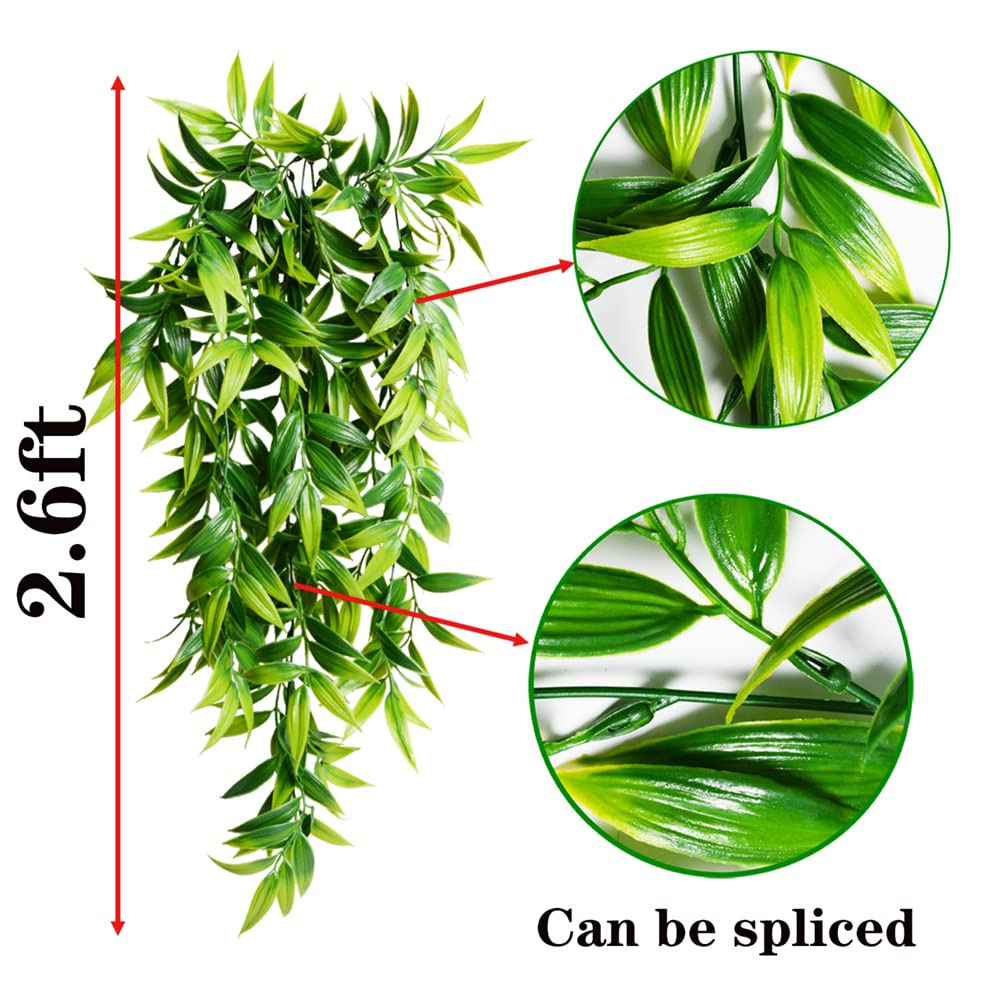 Cross-Border Simulation Greenery Wall Hanging Artificial Hanging Plant Fake Bamboo Leaf Rattan Outdoor Home Hotel Ornamental Flower