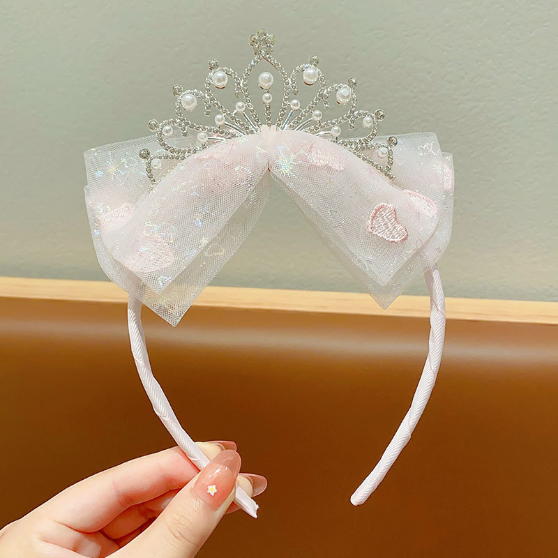 Children's Crown Super Fairy Headband Baby Birthday Veil Headband Female Sweet Cute Hairpin Hanfu Little Princess Headdress