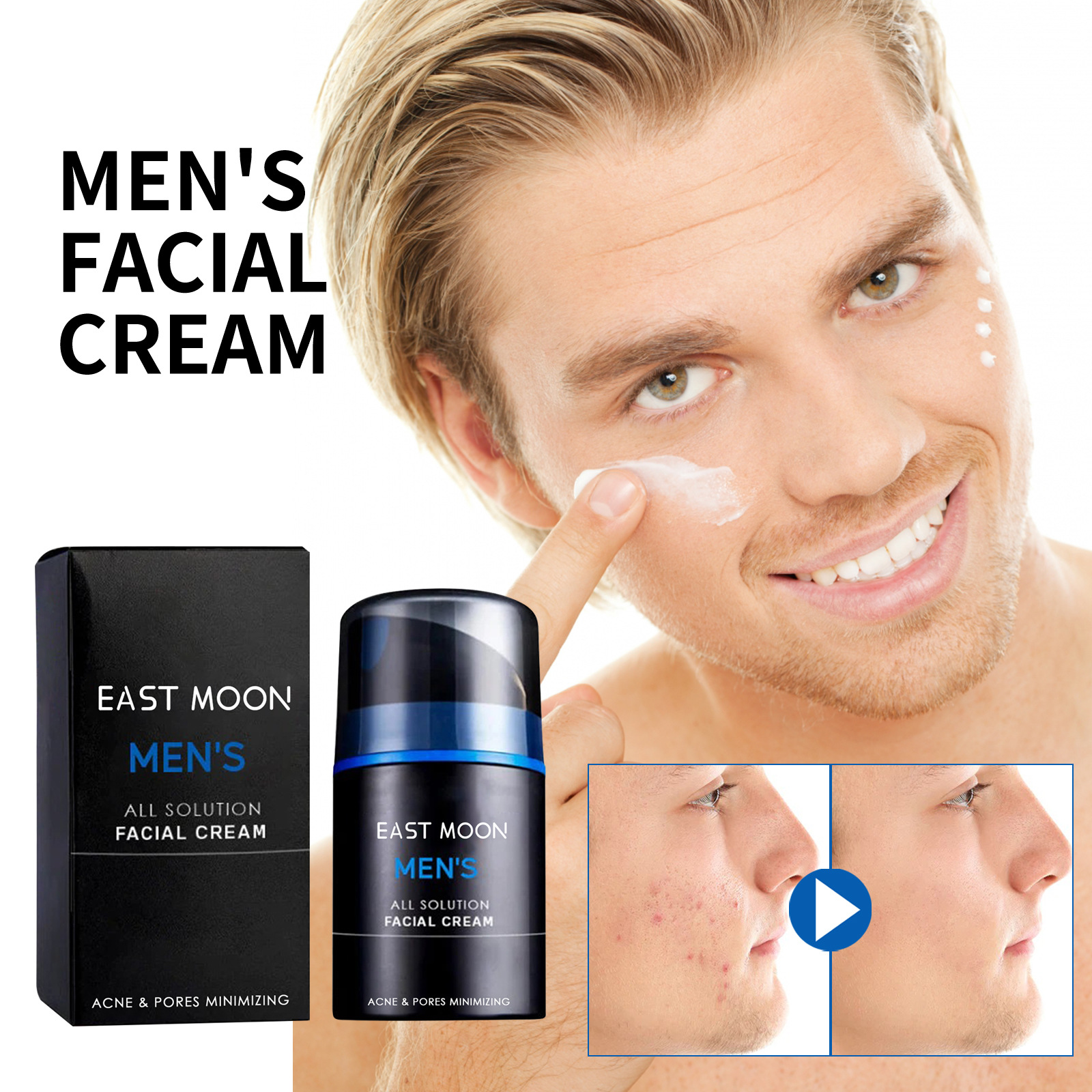 East Moon Men's Multi-Effect Cream Hydrating Delicate Skin Shrinking Pores Acne Removing Smallpox Diluting
