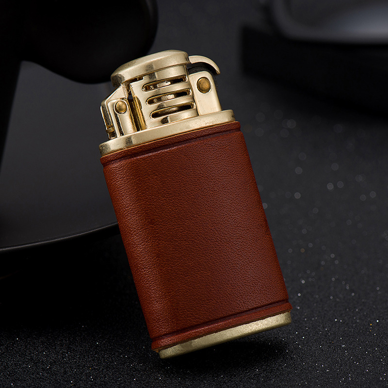手工真皮缝纫佐罗煤油防风砂轮打火机复古创意个性广告礼品批发