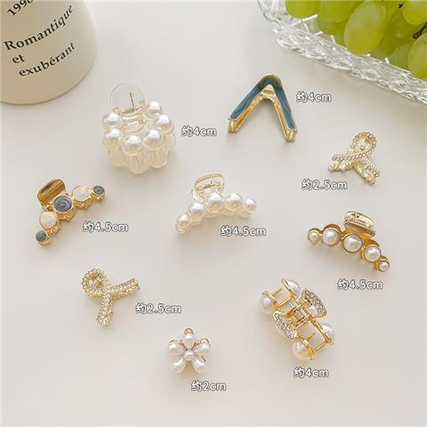 淑女韩国小号珍珠发抓夹子头饰发夹女夏精致小巧后脑勺发卡鲨鱼夹