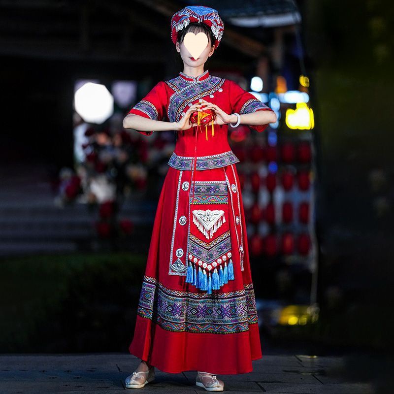 新款苗族服饰女贵州少数民族苗服装舞蹈服饰广场舞成人表演衣服装