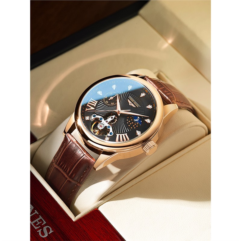 瑞士正品2023新款男士手表机械表镂空陀飞轮十大名牌奢侈男表