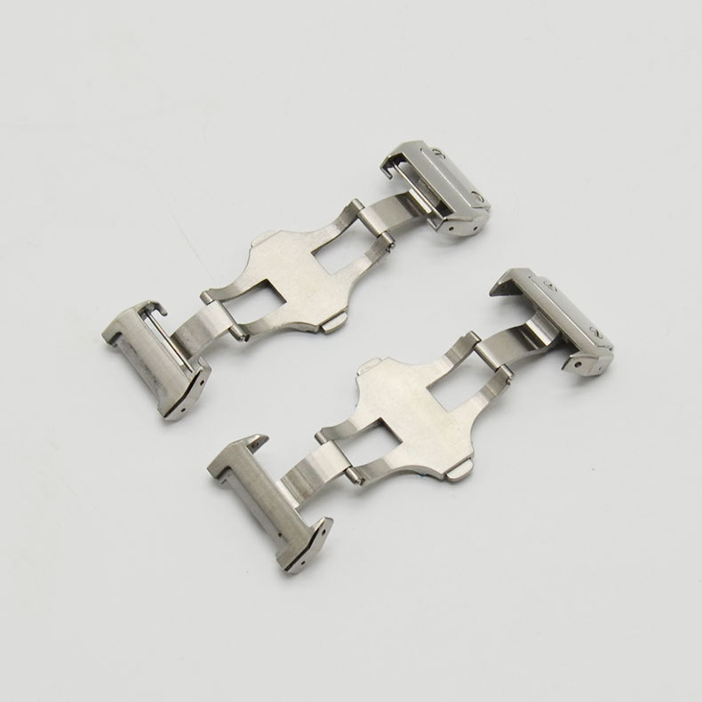 直供新款蝴蝶扣配件手表扣男皮表带蝴蝶扣折叠精钢18/20mm表扣