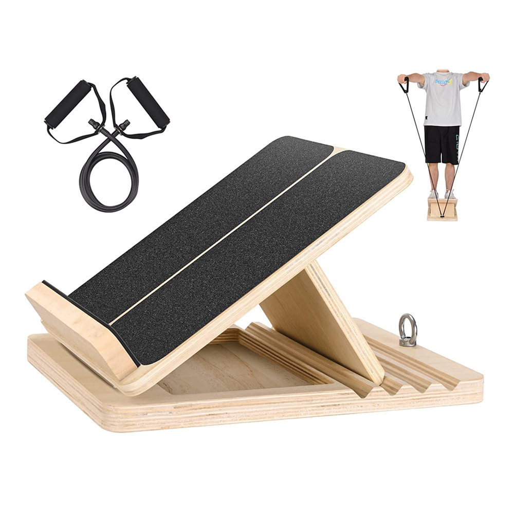 工厂批发木质拉筋板康复训练木质倾斜板可调节倾斜小腿拉伸斜板