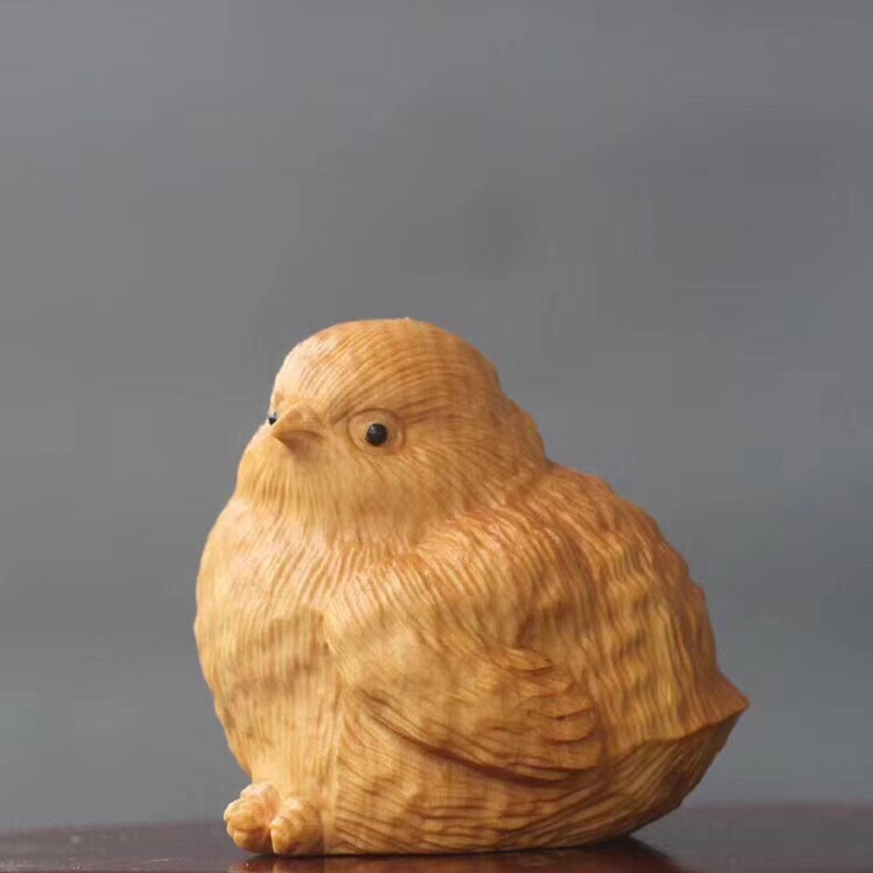 黄杨木雕小鸡