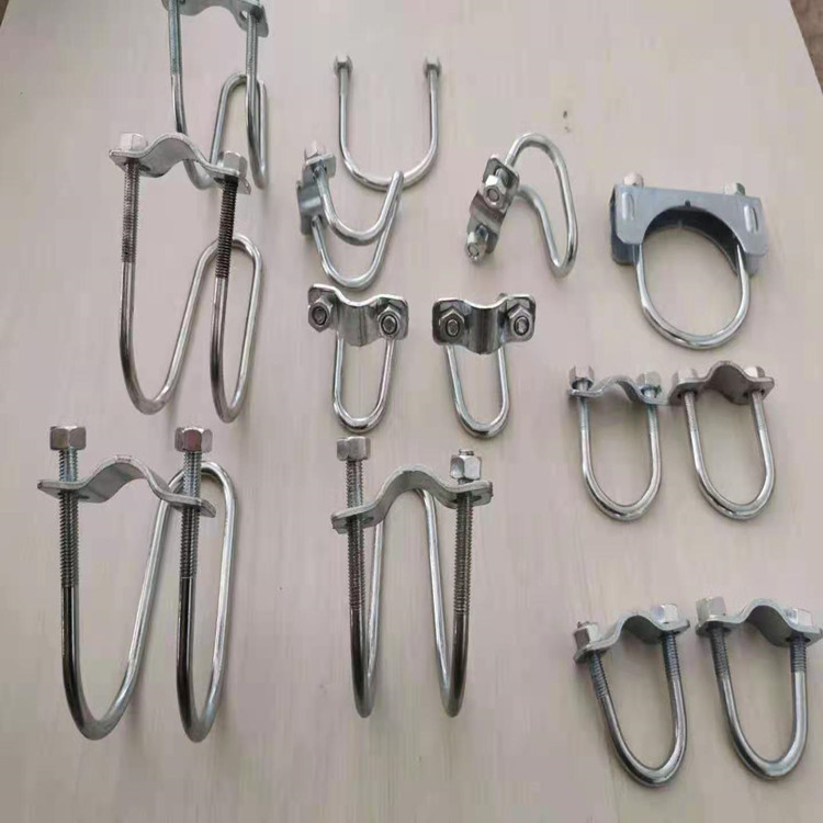 大棚管卡养殖场冷镀锌双u型丝十字卡扣达克罗卡扣钢管固定卡双u卡