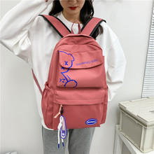 新款学生双肩包女韩版可爱小熊日系校园书包大容量电脑背包批发