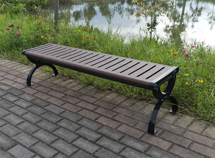 广场靠背长条凳室外连排椅休闲等候座椅户外塑木长椅子庭院公园椅