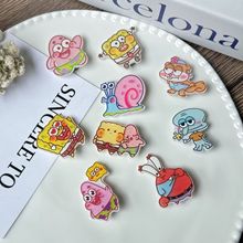 海绵宝宝亚克力小发夹卡通可爱发饰多巴胺碎发边夹刘海夹女童头饰