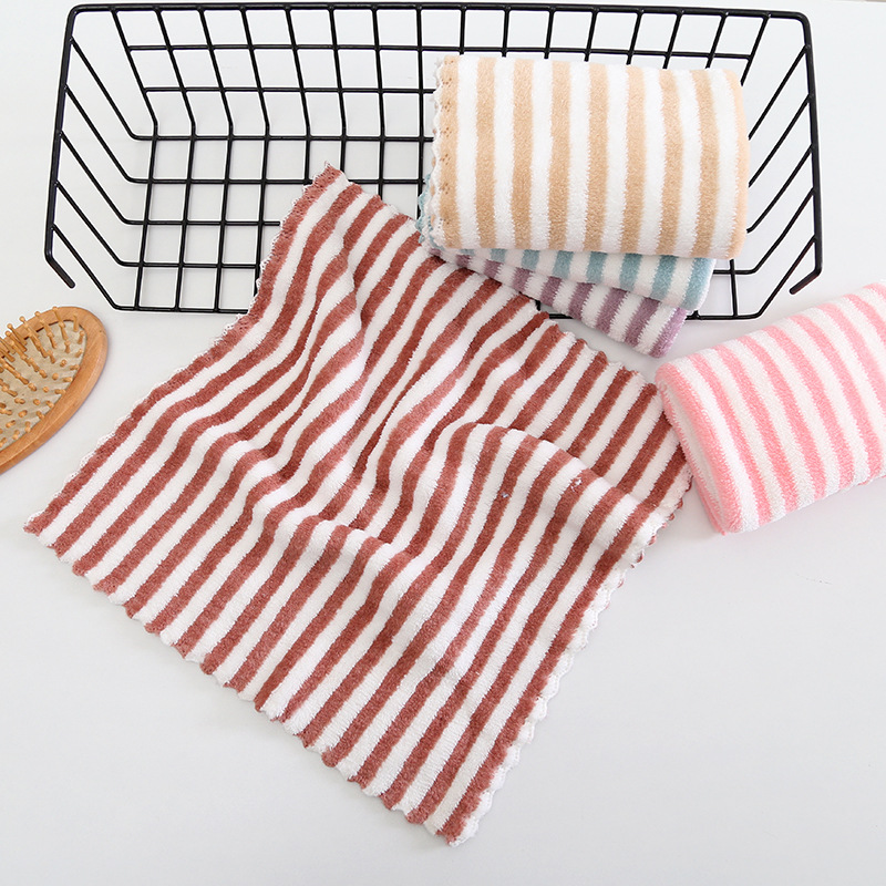 Small Square Towel Wholesale Coral Fleece Small Square Towel Household 5 Pack Rag Towel Saliva Towel Soft Absorbent Square Towel