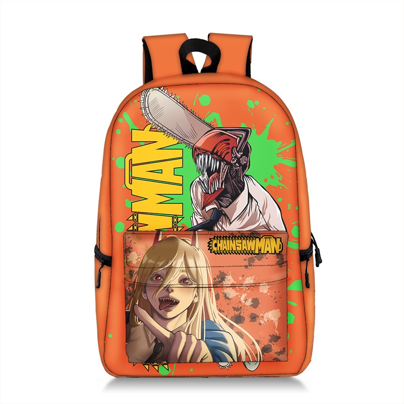 Cross-Border New Arrival Chainsaw Man Chainsaw Backpack Large Capacity Student Backpack Polyester Full Printed Schoolbag