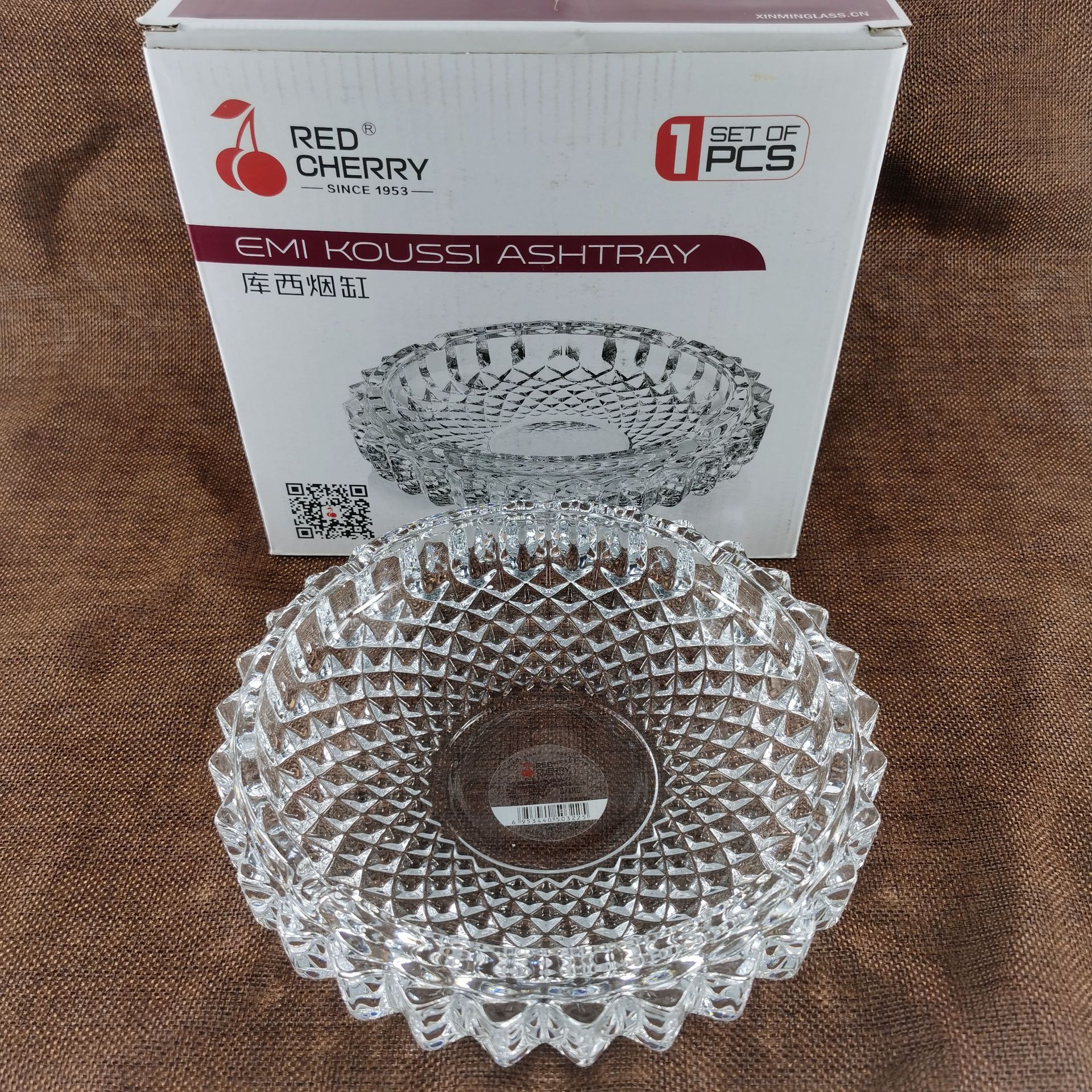 批发8007红樱桃烟灰缸 创意玻璃烟灰缸圆形玻璃烟灰缸 十元店货源