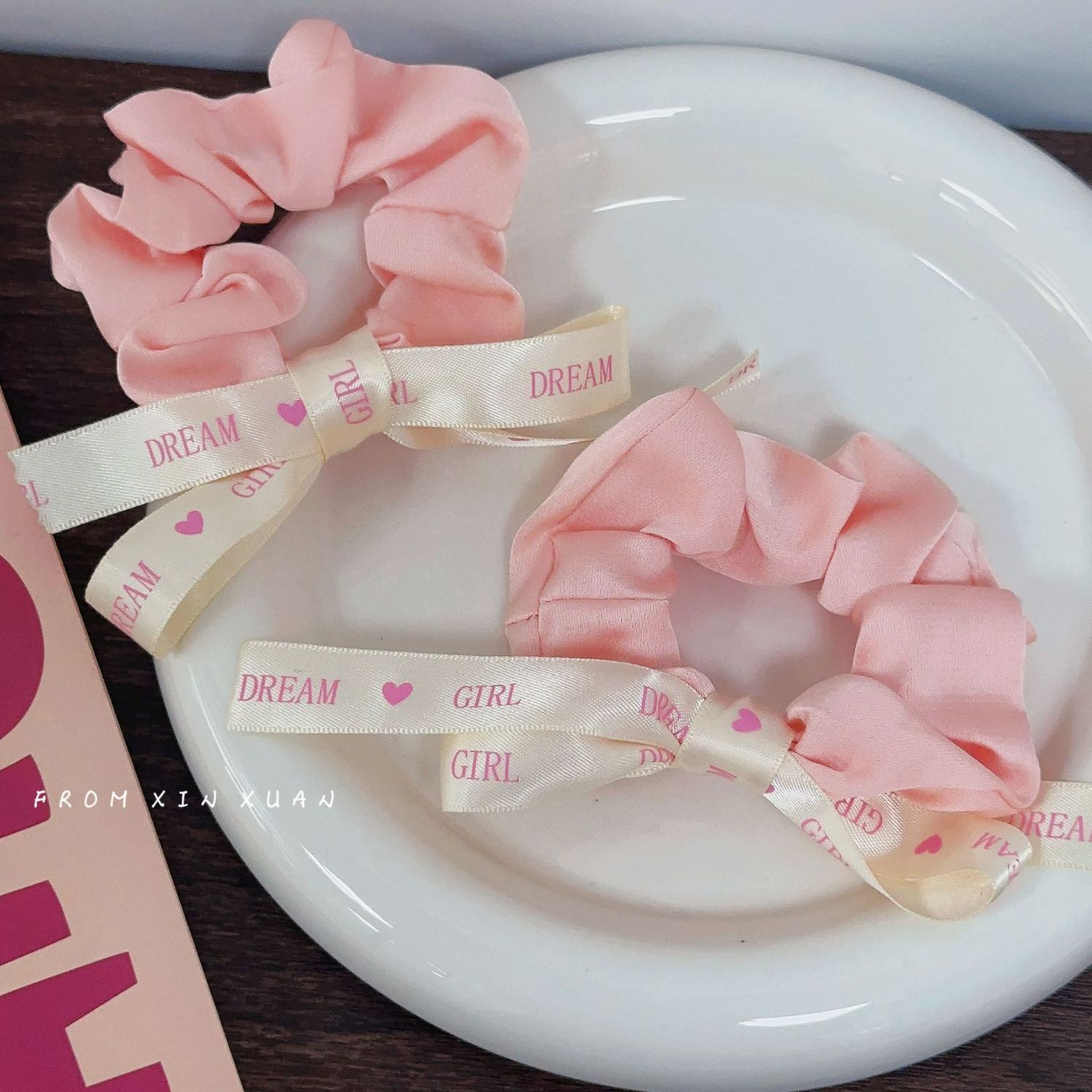 Sweet Ribbon Bowknot Hair Ring Girl Large Intestine Ring All-Match Ribbon Intestine Hair Rope Hair Accessories Headdress Hair Band