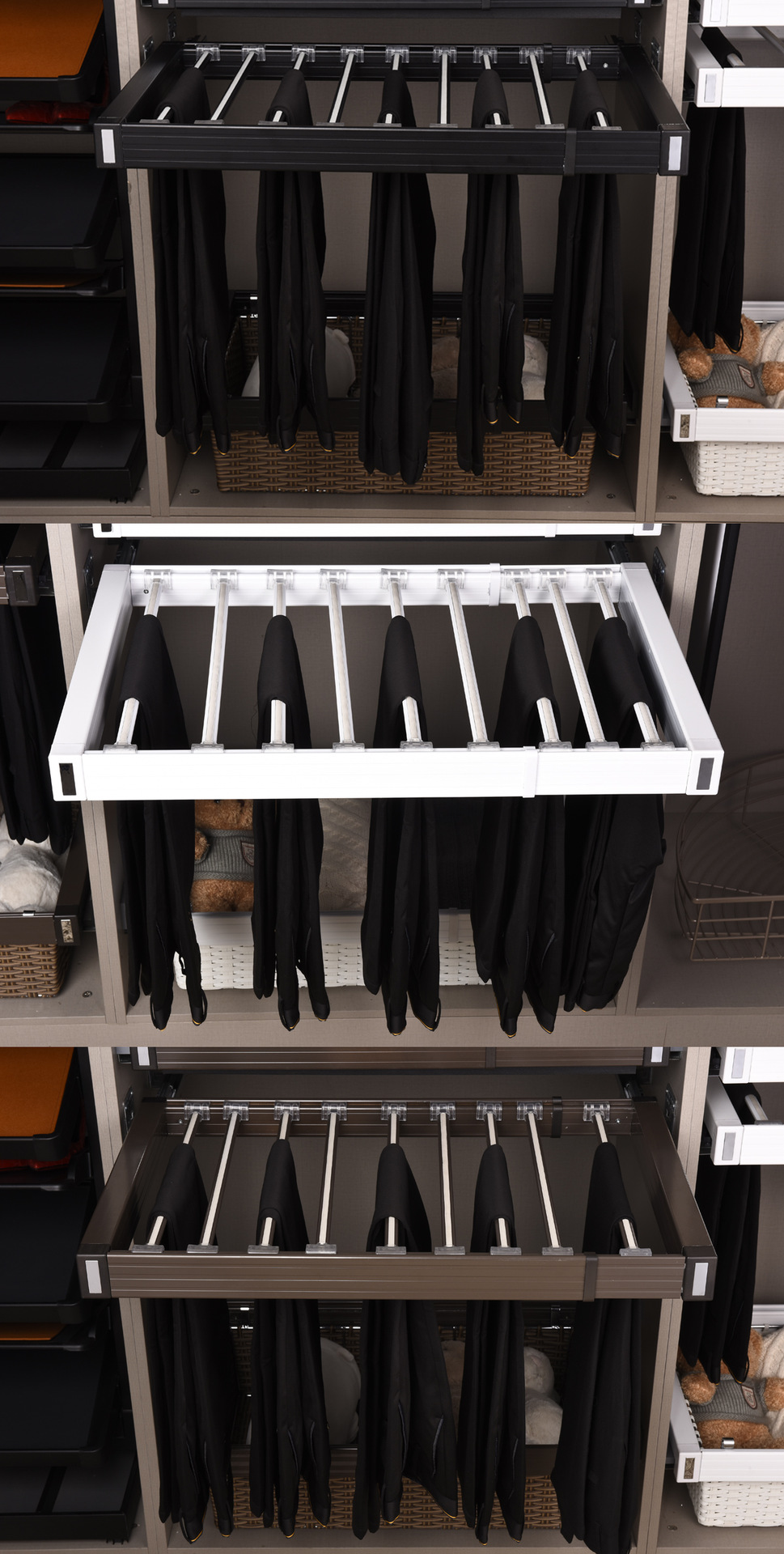 裤架伸缩多功能伸缩衣柜裤抽架柜内推拉阻尼挂裤架裤抽西裤架佳豪