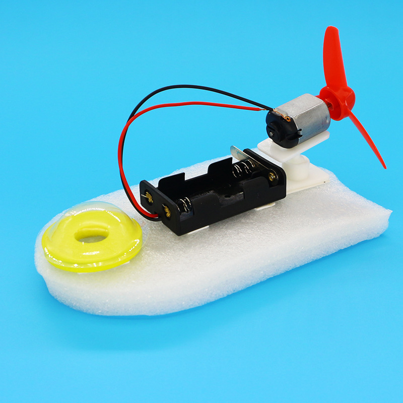 diy科技小制作小发明 明轮船 乘风号空气动力船 儿童科学实验模型