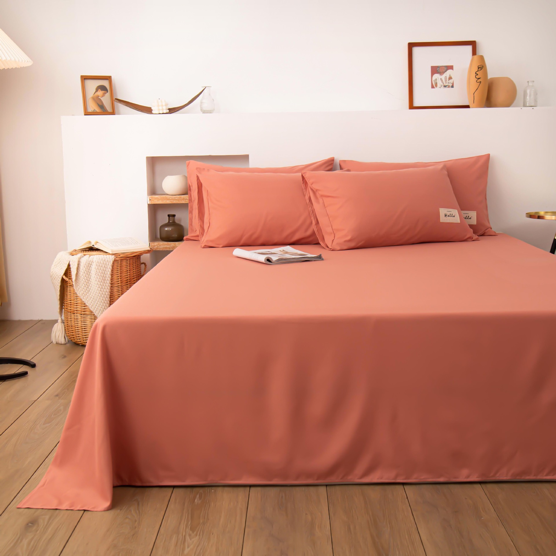 水洗棉床单单件纯色学生宿舍单人双人床1.8米1.5m夏季磨毛被单