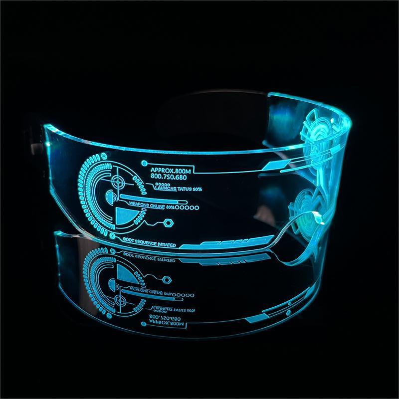 Led Colorful Luminous Glasses Ins Internet Celebrity Siamese Cyberpunk Sunglasses Science Fiction Bar Disco Flash Sunglasses