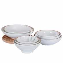 批发桔线密胺餐具仿瓷盘子塑料碗汤碗套装碗螺蛳粉碗商用面碗面馆