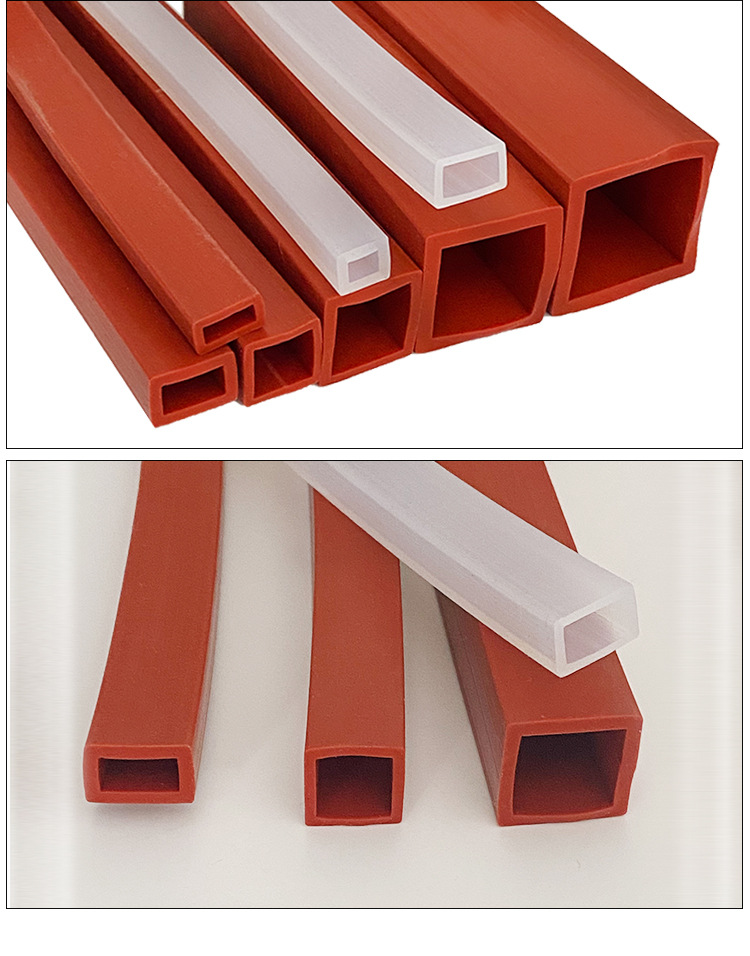 定制空心硅胶方管硅胶条机械保护套正方形密封条保护套橡胶条