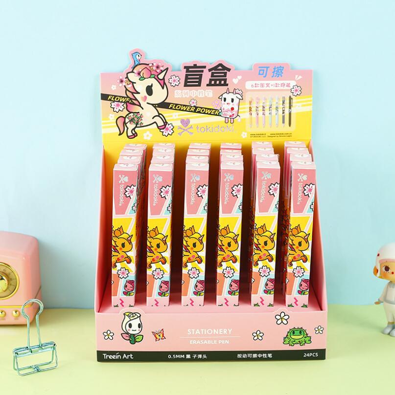 青壹坊批发 tr-ema0092tokidoki花花世界按动可擦中性笔盲盒笔黑