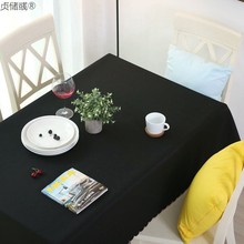 白色桌布布艺定作酒店餐厅饭店圆形纯色长方形黑色会议桌台布代发