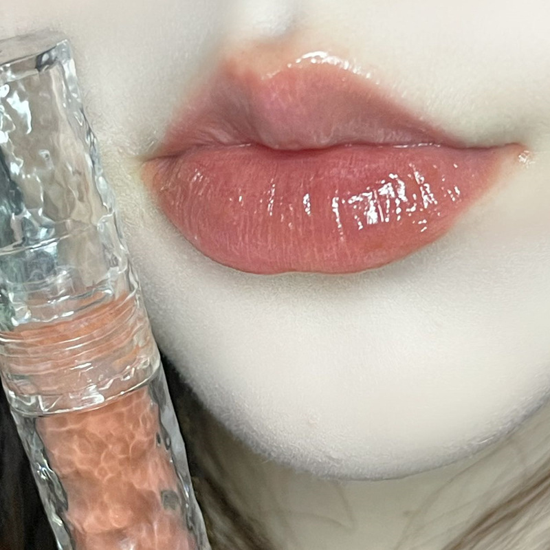 Herorange ~ Glacier Rock Mirror Lip Lacquer Lasting Moisturizing No Stain on Cup Plain Face White Water Light Feeling Glass Lip Gloss