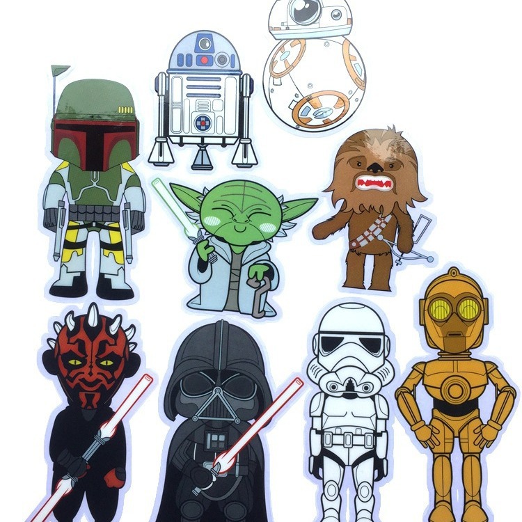 star wars星球大战黑武士防水防油撕不烂pvc车贴冰箱贴笔记本贴纸